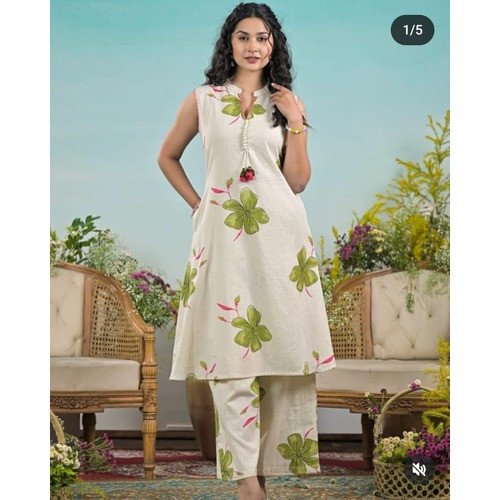 Presenting Beautifully Aline Cotton kurta set For Women