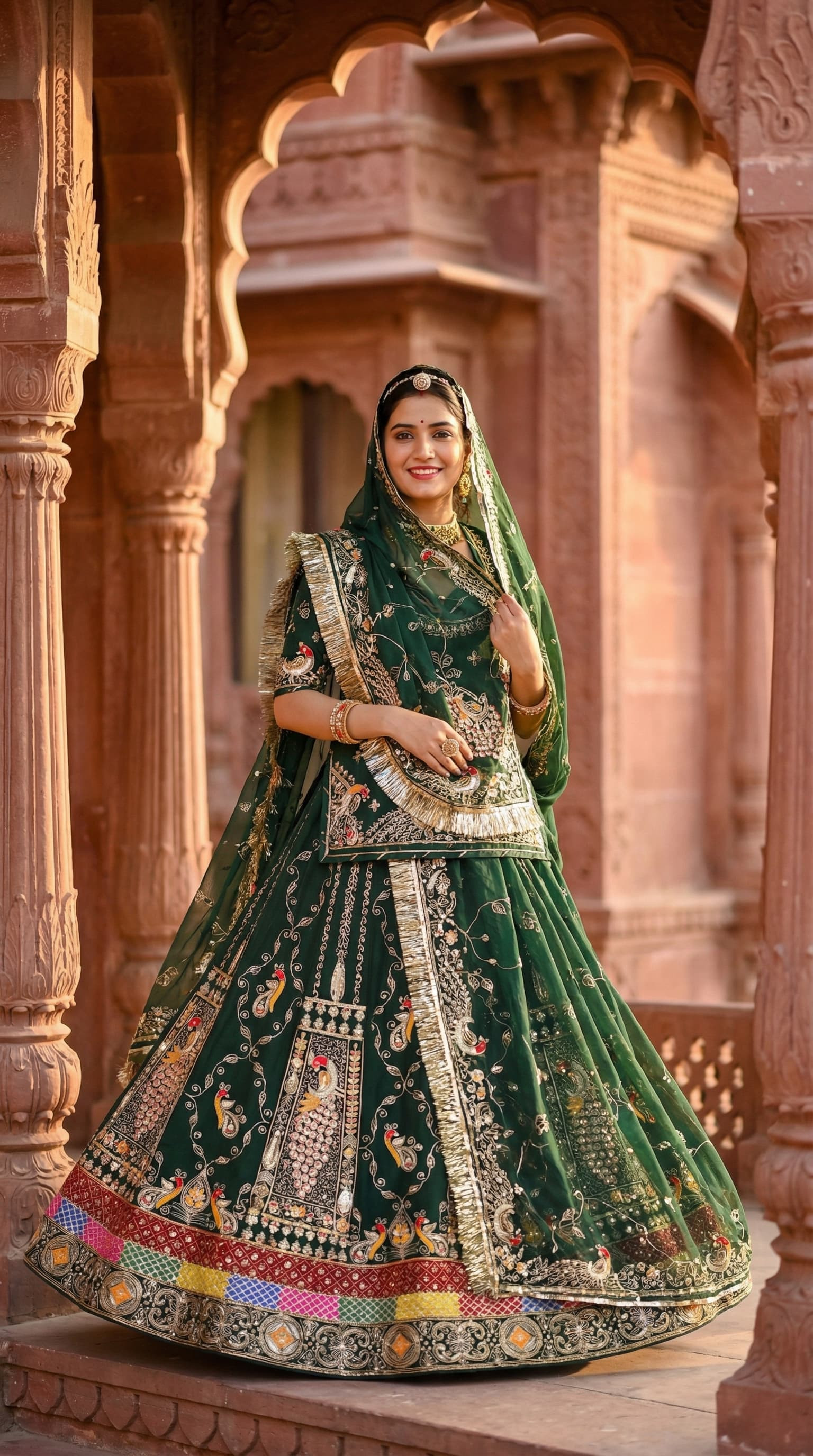 Boutique Range Rajwadi Style 4 Mtr Gher Flayer Lehenga Set