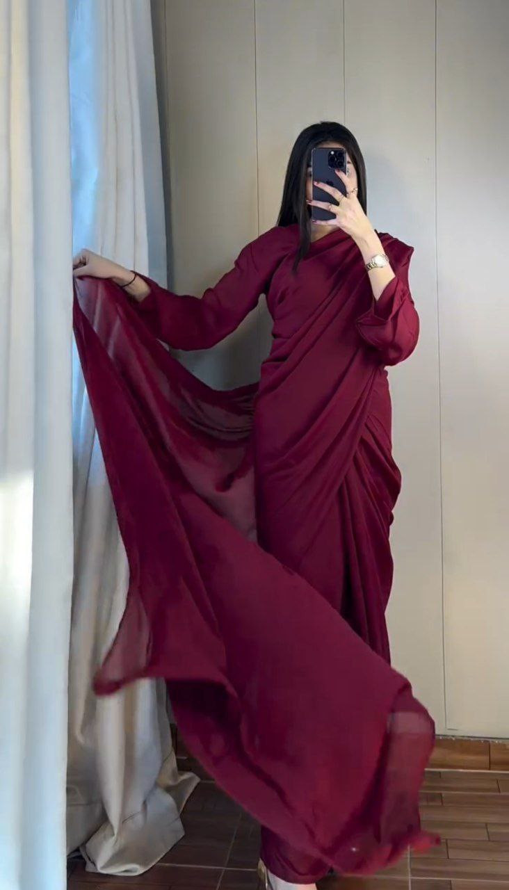 Premium Georgette Saree with Matching Unstitched Georgette Blouse – Elegant Party Wear