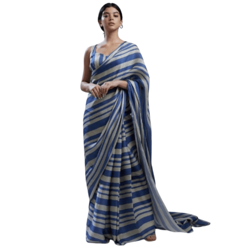 Japan Satin Saree With Satin Printed Blouse