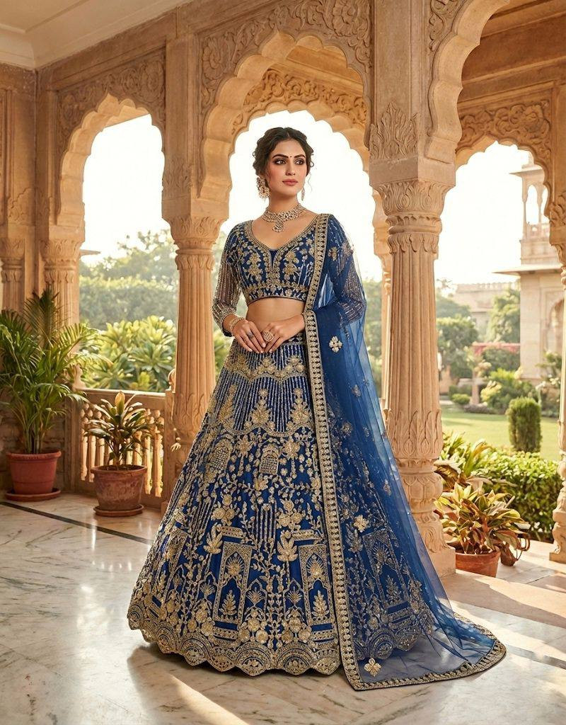 Premium 4 Meter Flared Soft Net Lehenga Choli with Sequins Work & Dupatta