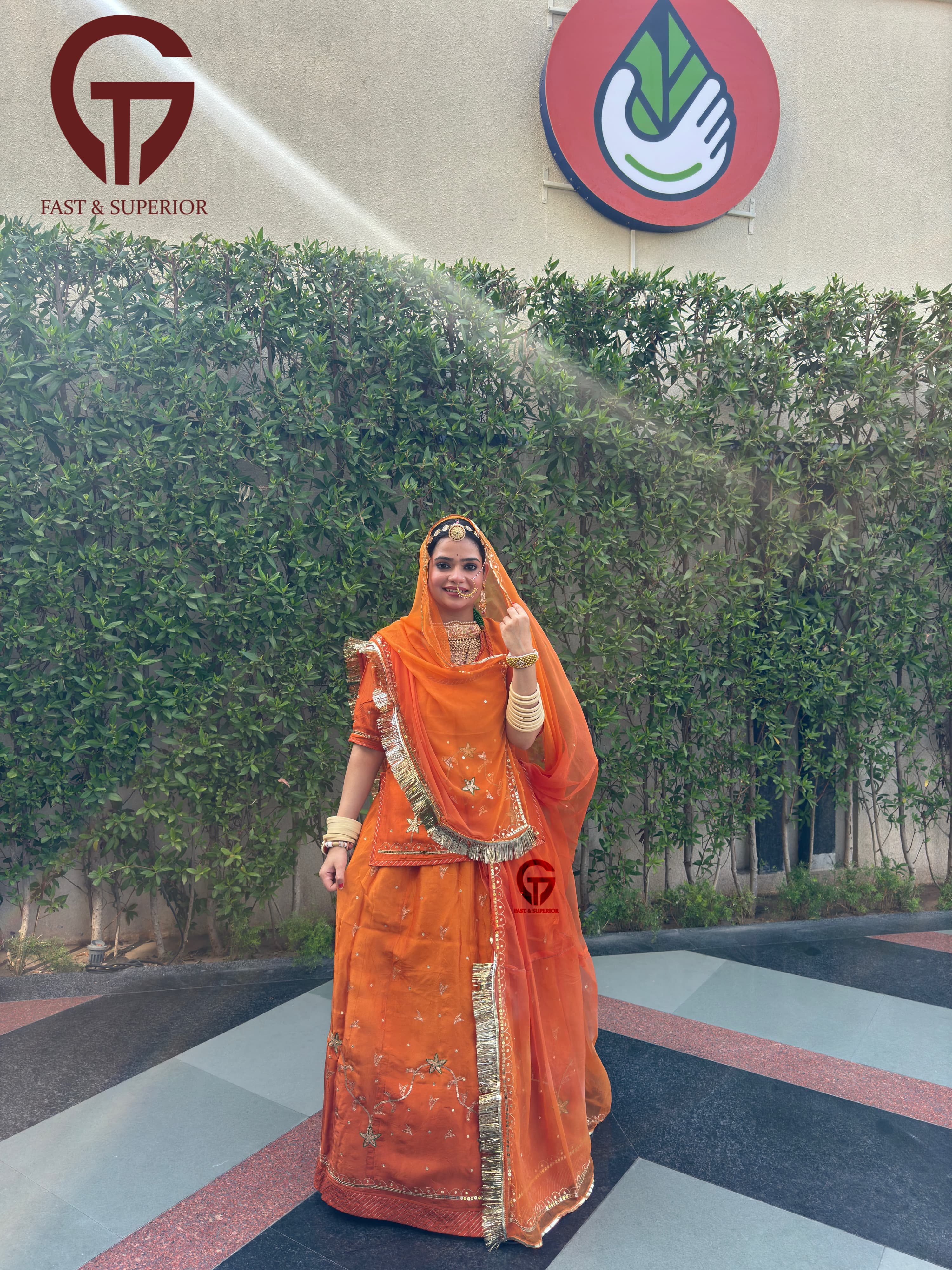 Partywear Rajasthani Important Upada Sout Humrahi Twotone Rajputi Poshak