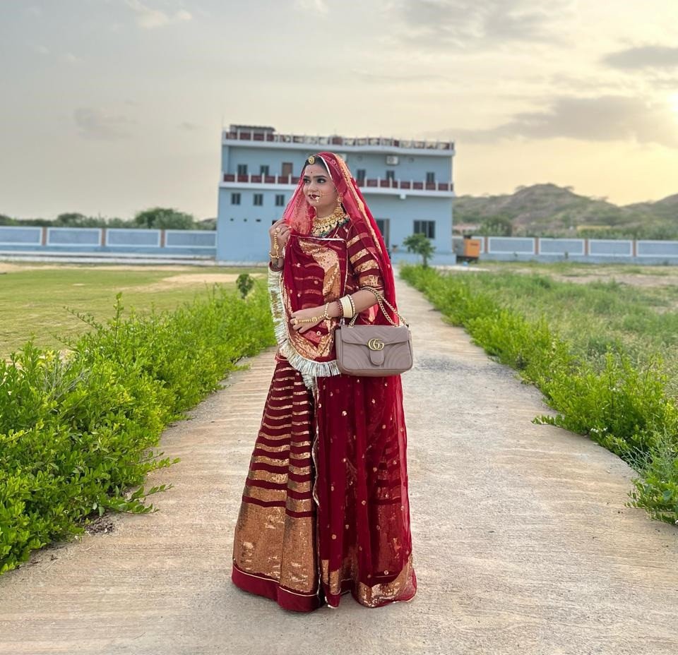 Red Karwa Chauth Special Rajputi Poshak