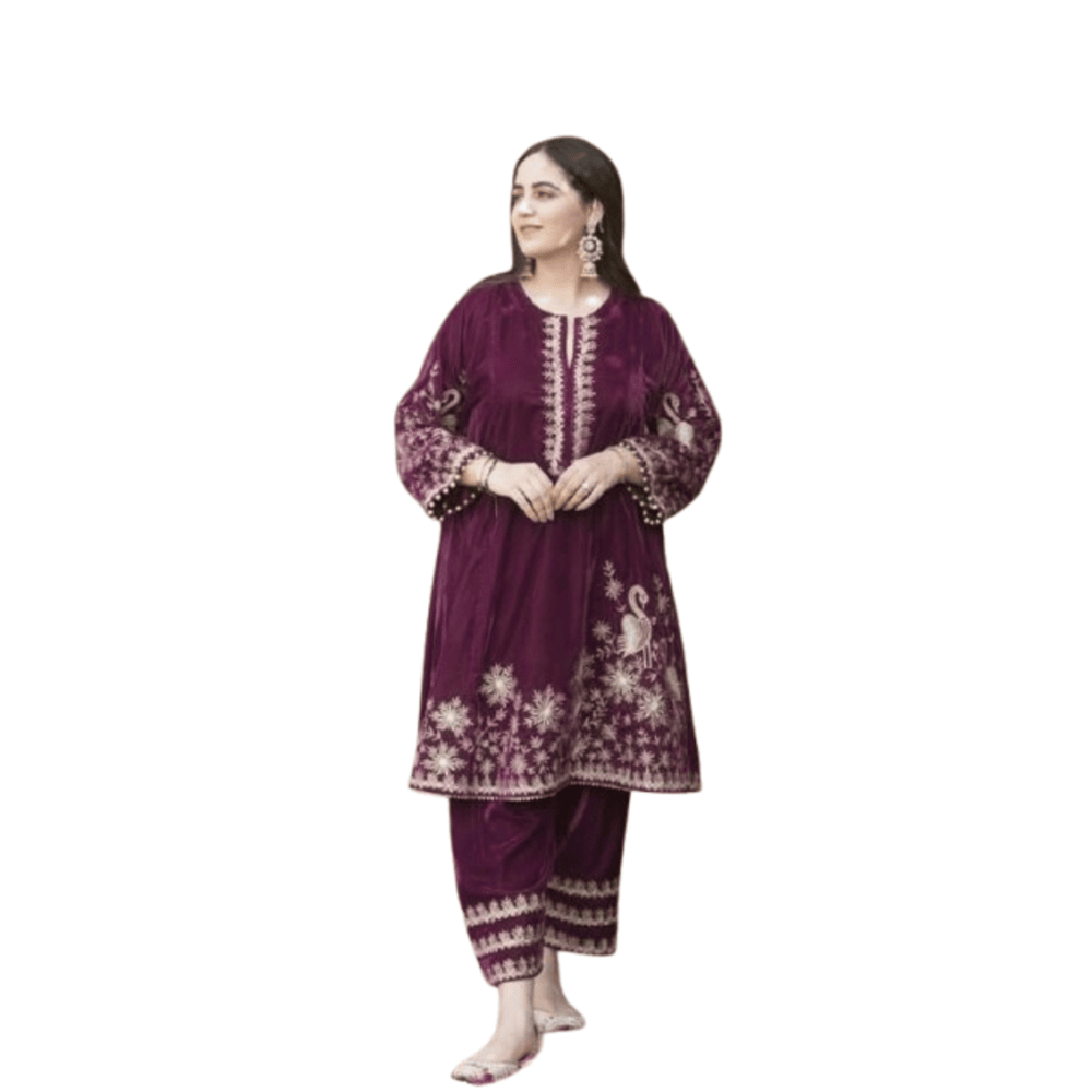 Velvet  top with pant for women