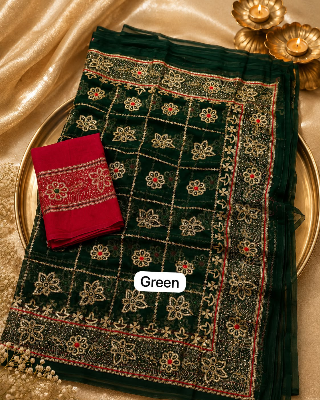 Premium Royal Georgette Darbari Saree – Elegant Sequence Work