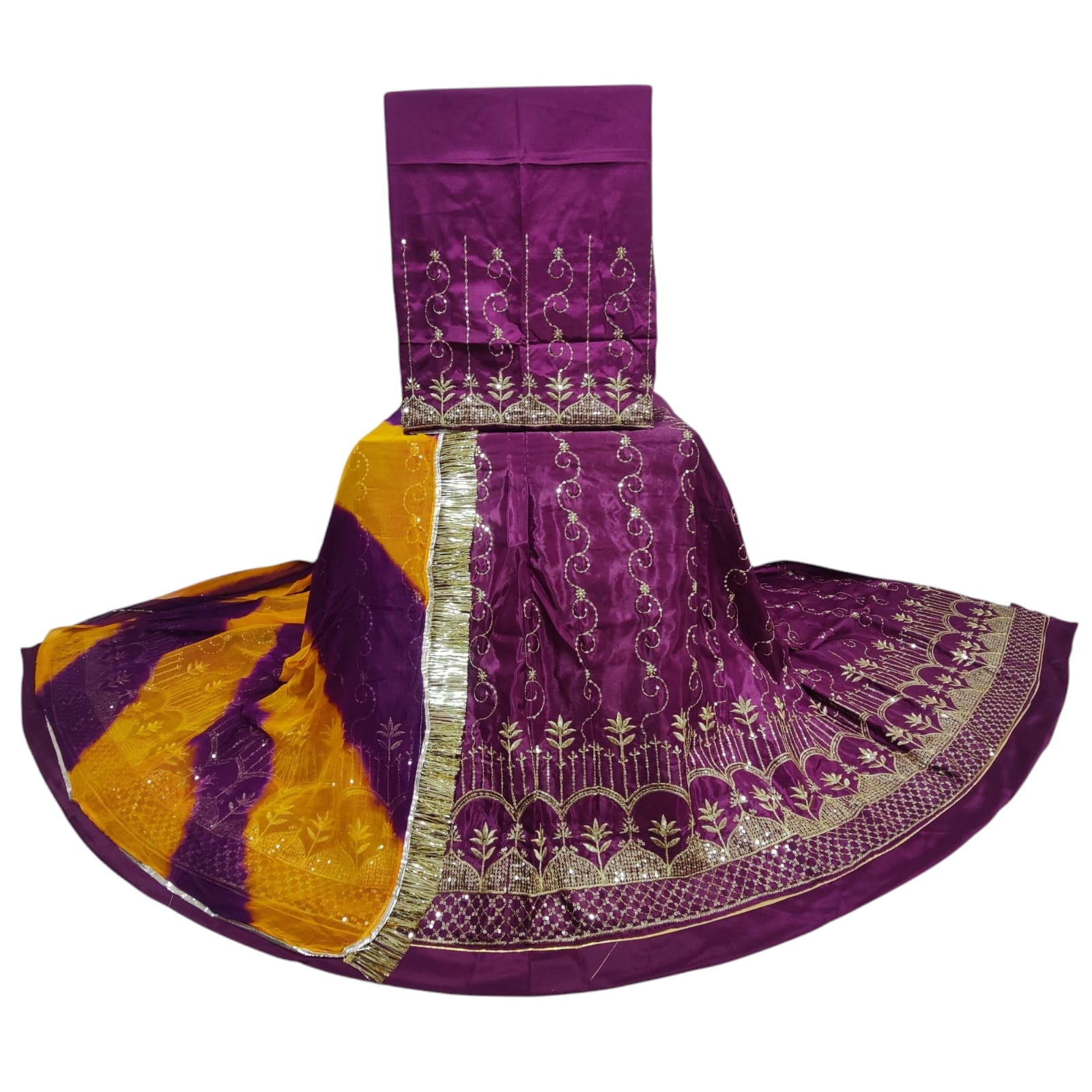 Royal Rajputi Dress in Heavy Crepe Fabric