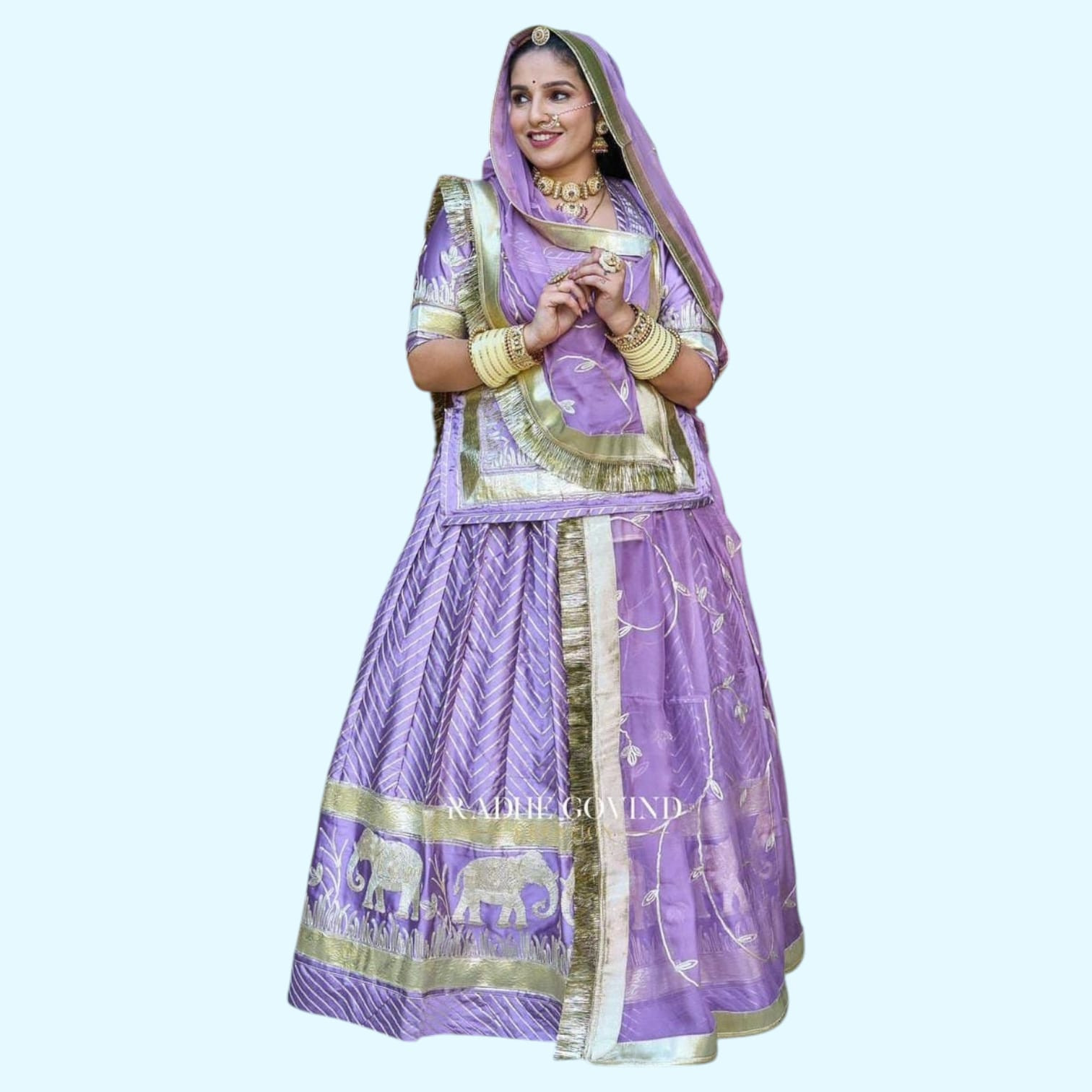 Heavy Designer 3 Mtr Gher Rajputi Poshak