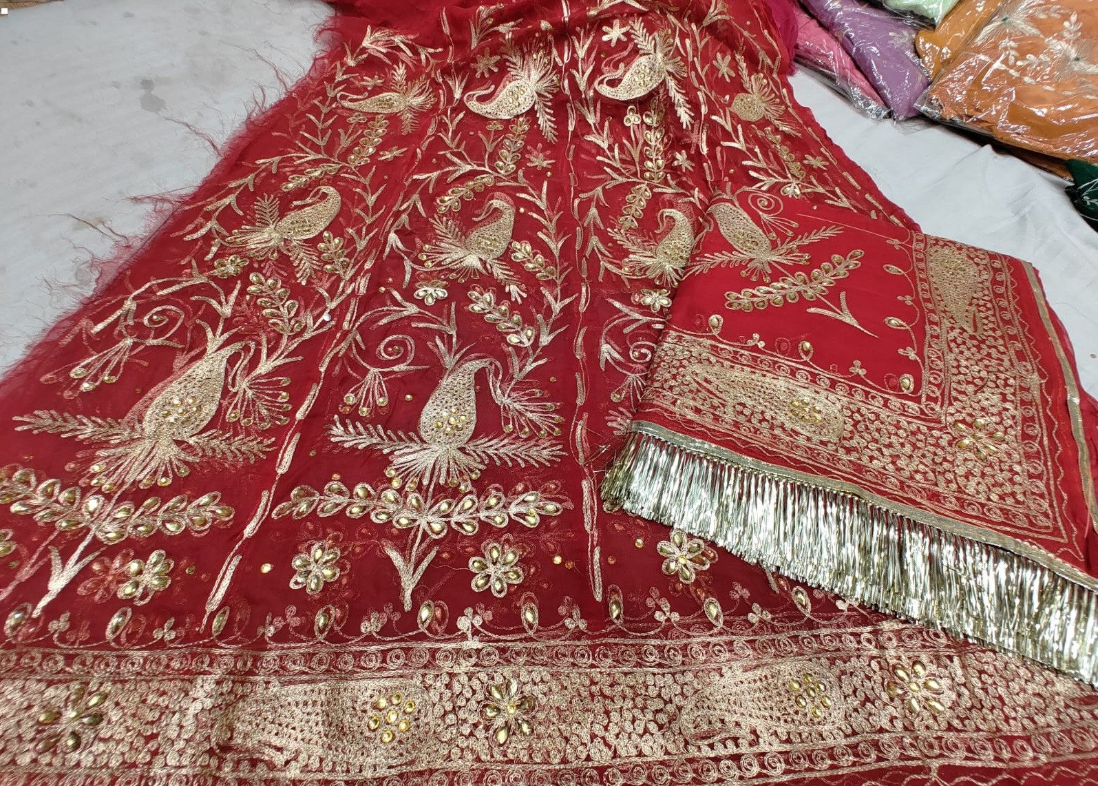 Zari Kasab Humrahi With Gota Kiren Rajputi Odhna (semi stich)