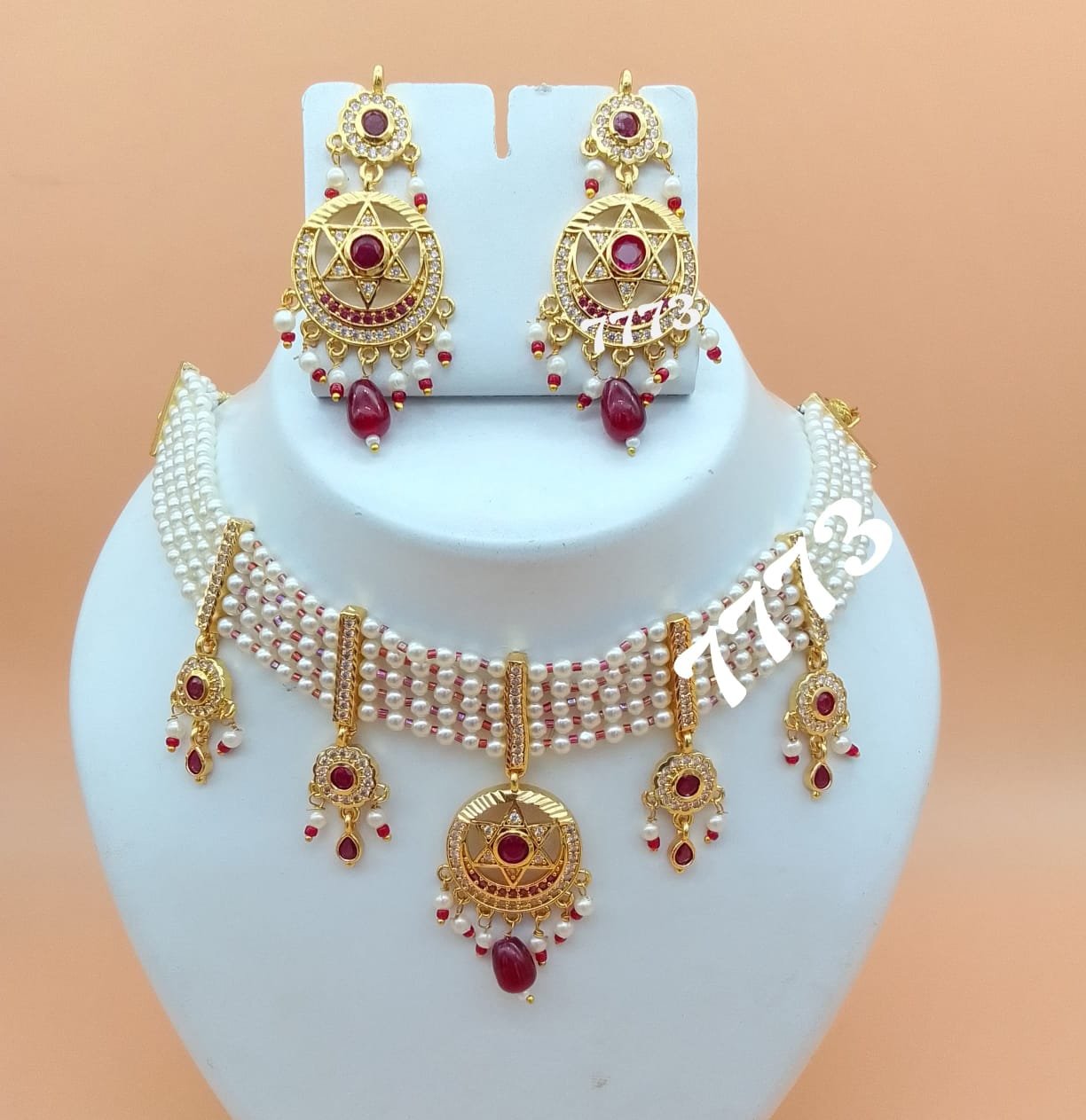 Ethnic Traditional Rajastani Jdau Set With Earings