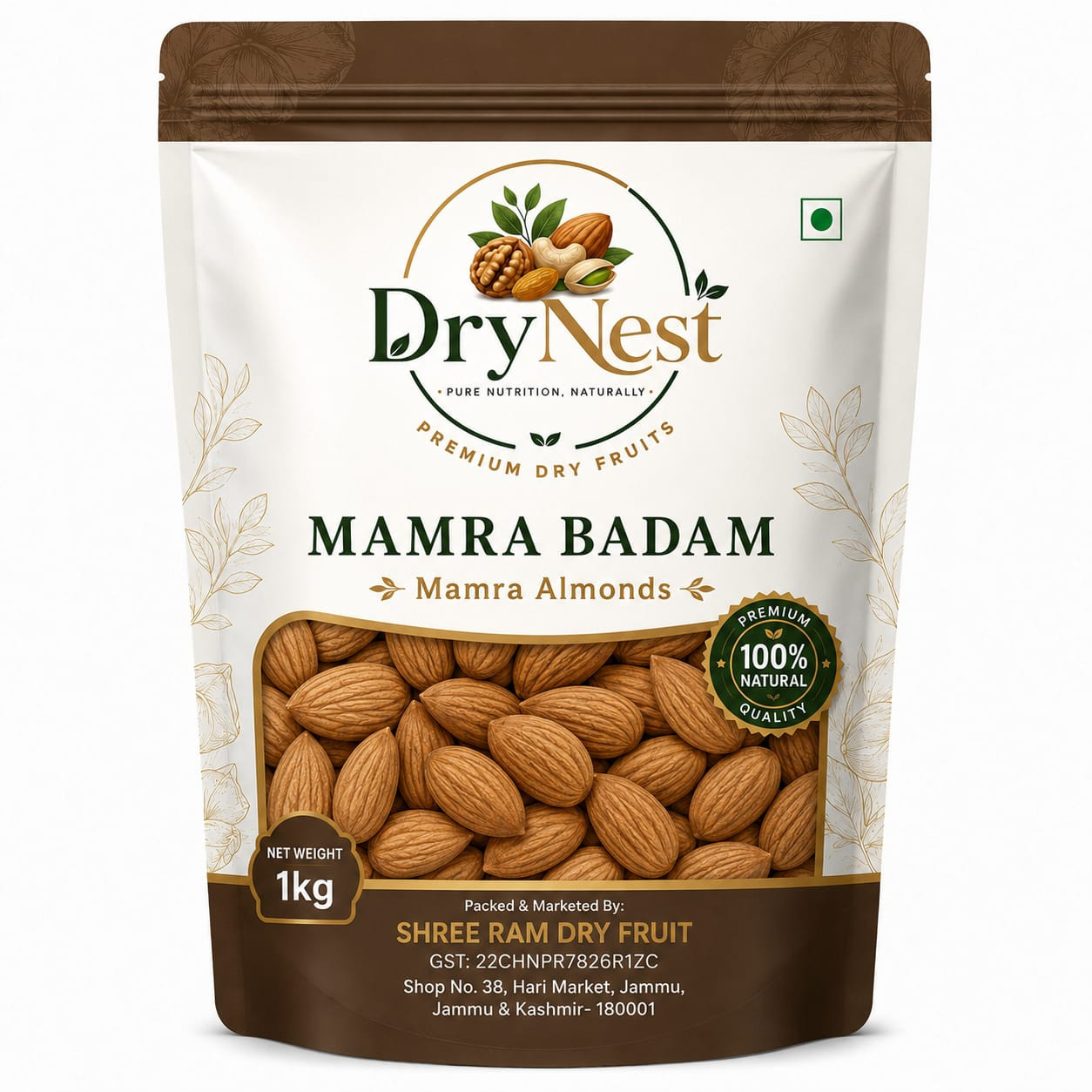 DryNest Premium Mamra Badam (Mamra Almonds) – 1kg