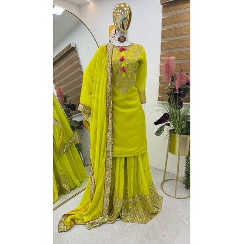 New Designer Party Top Pallazo & Dupatta Set
