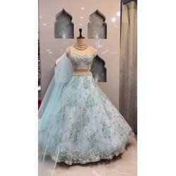 Beautiful Real Mirror Work Heavy Organza Silk Lehenga with Sequins Embroidery, Can-Can & Canvas Layers