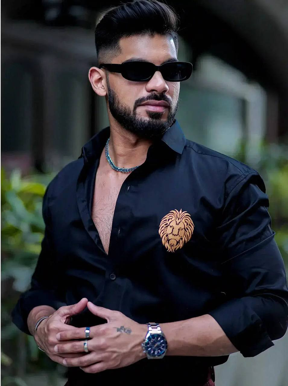 Men’s Exclusive Imported Satin Full Sleeve Embroidery Work Black Shirt – Value Edition