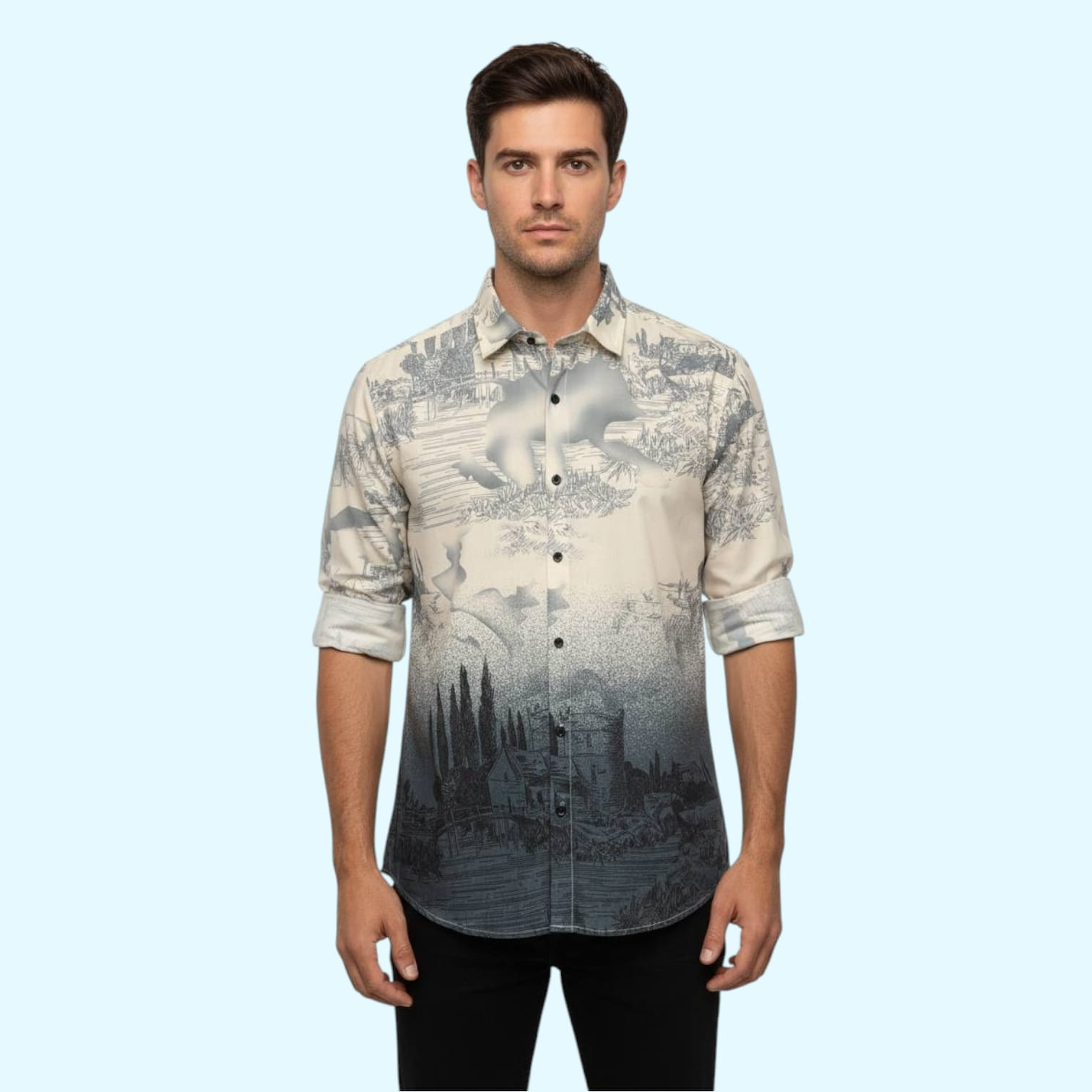 Men’s Exclusive Cotton Linen Full-Sleeve Shirt