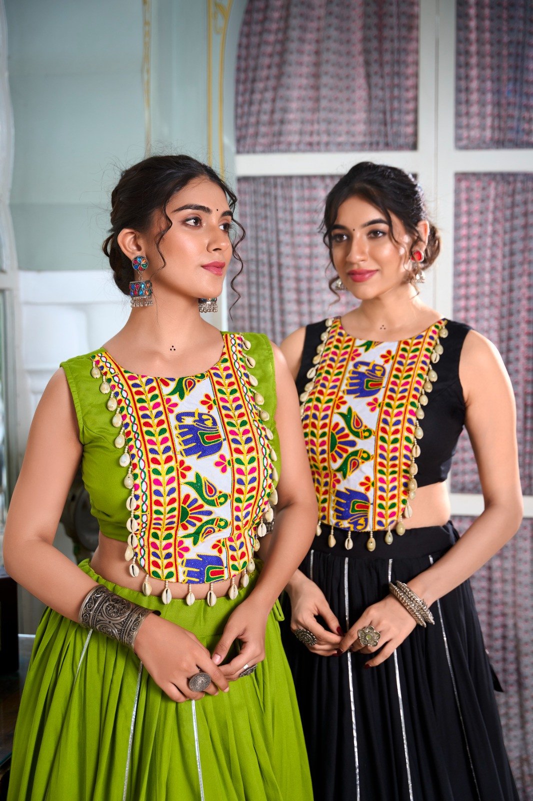Lehenga and Gamthi Work Blouse for Navratri
