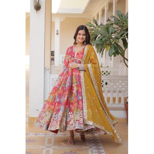 Ready to Wear Alia Cut Gown Dupatta Set for Women