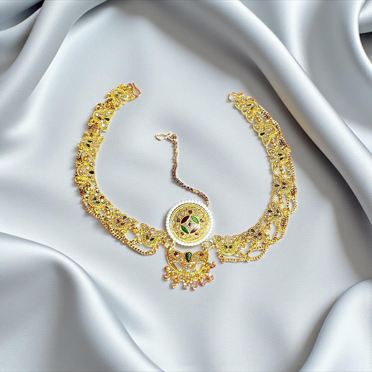 Gold Plated Rajasthani Rakhdi Set For Women
