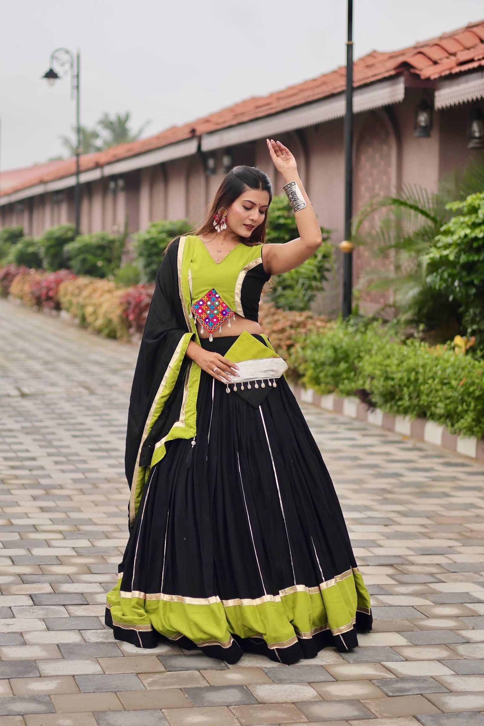 Navratri Special Gamathi Work Lehenga choli