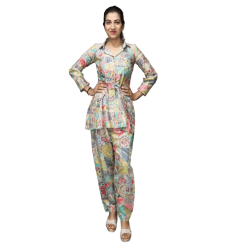 Pure Viscose Chanderi With Floral Print With Foil Work Gown