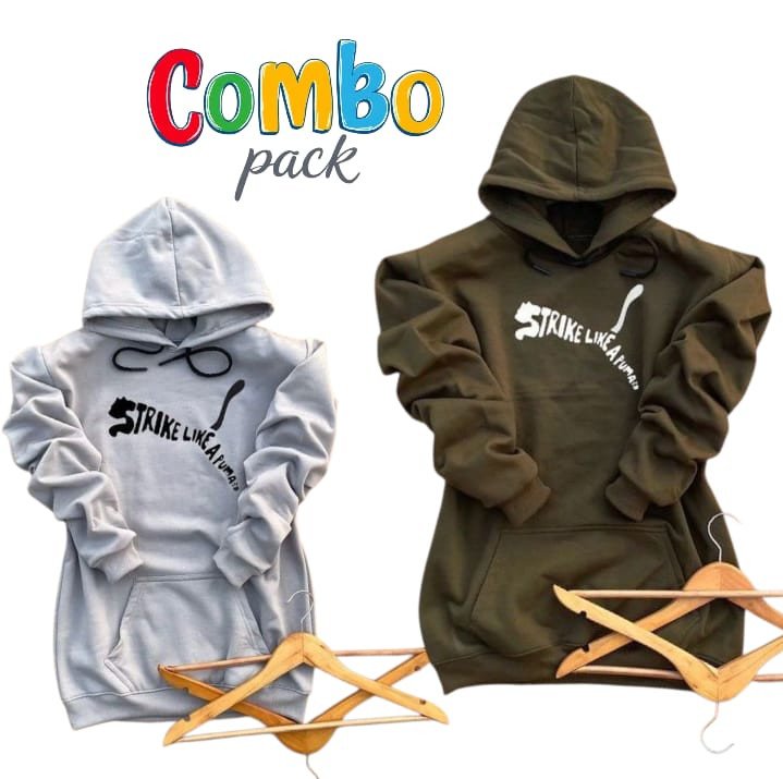 green and gray winter hoodie combo set