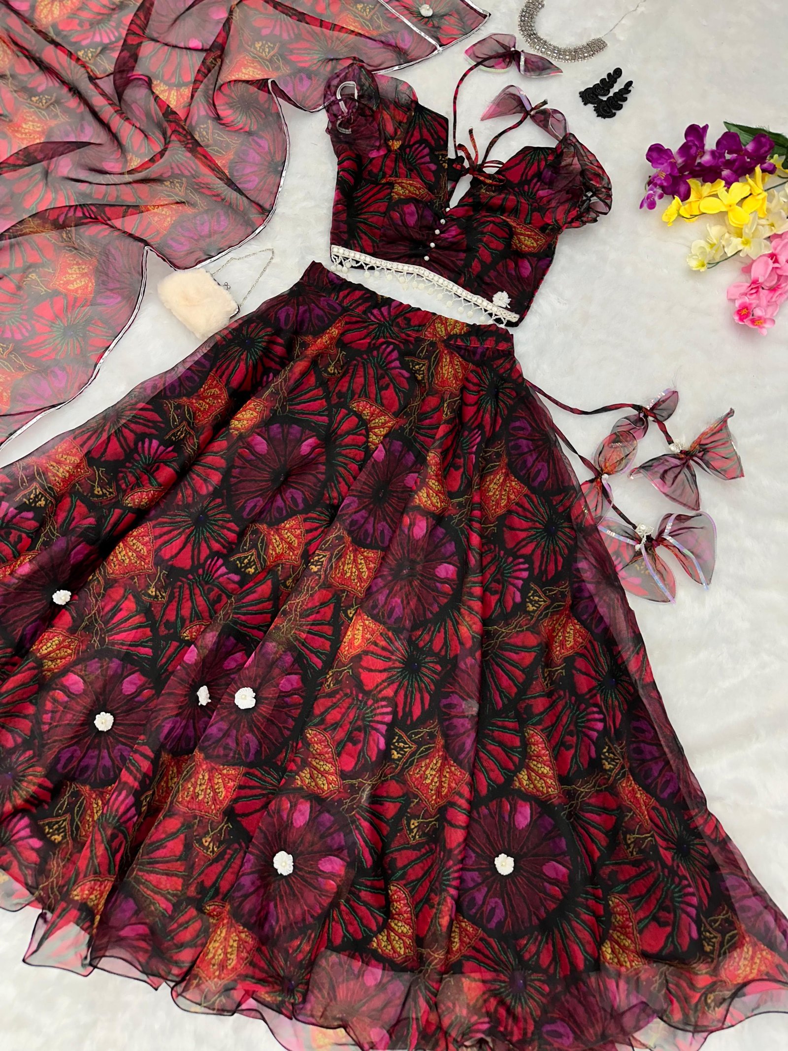 Women Printed Lehnga Choli Set