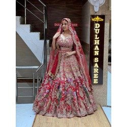 4 Meter Flared Fox Georgette Lehenga with Sequins Embroidery