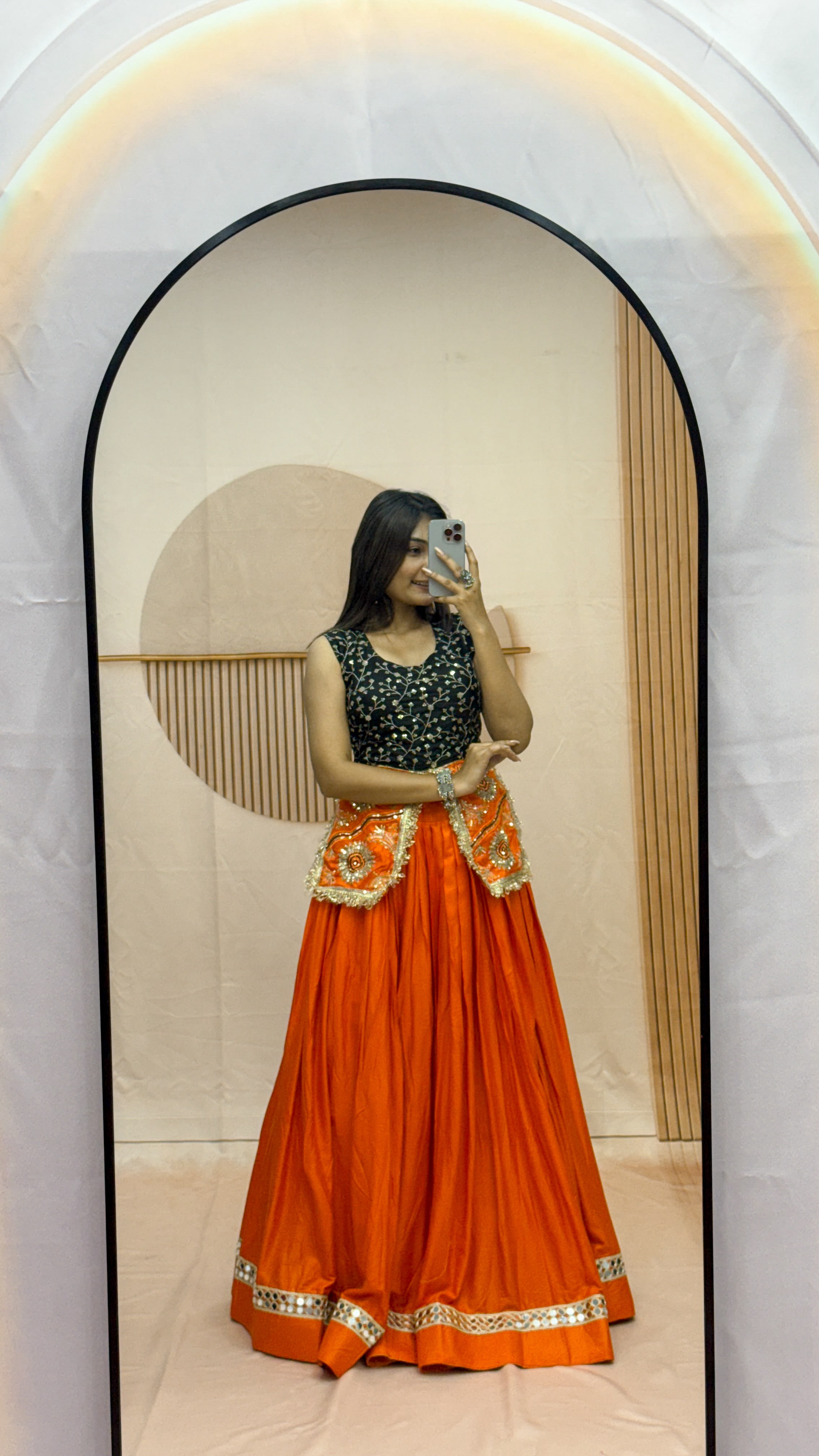 Navratri Trending Pure Cotton Mirror Work Lehenga Choli | 6 Meter Flare | Fully Stitched