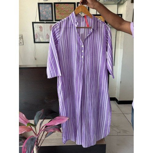 Minimal Striped Print Kurta – Perfect for Work & Everyday Comfort"