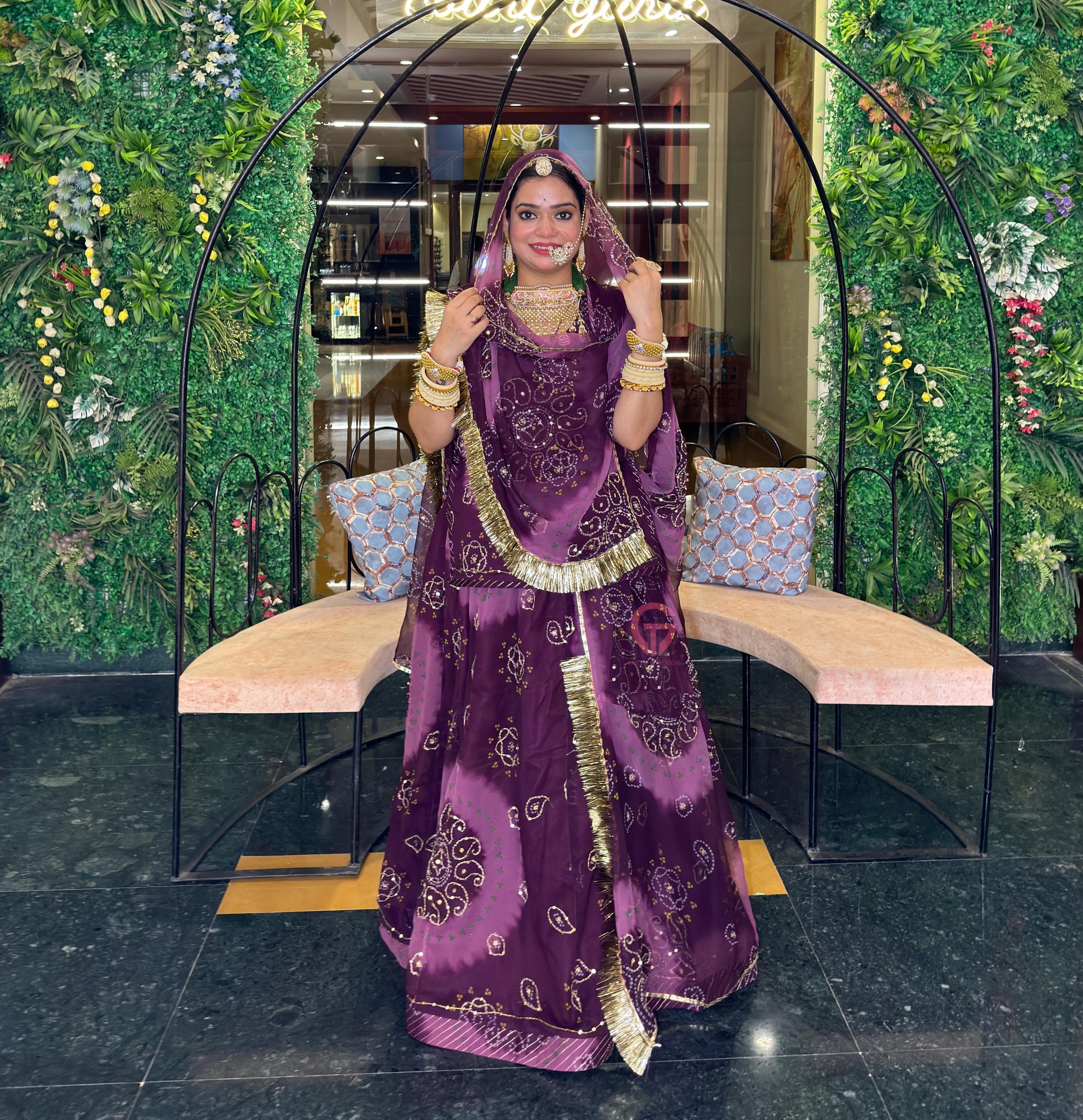 Hamrahi Pyor Rai Bandhez Radiant Wine With Tara Aree Work Poshak