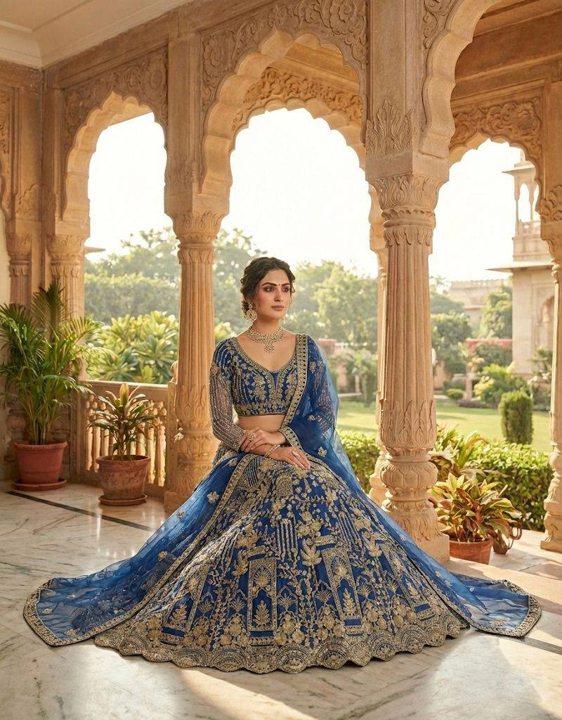 Premium 4 Meter Flared Soft Net Lehenga Choli with Sequins Work & Dupatta