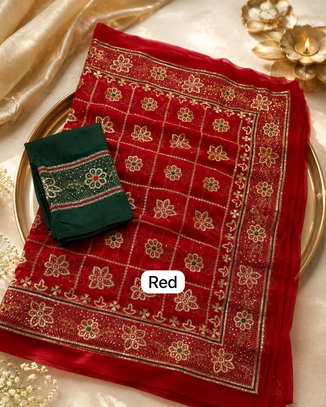 Premium Royal Georgette Darbari Saree – Elegant Sequence Work