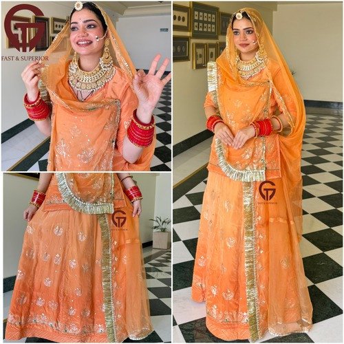 Partywear Perfection Premium Natural Silk Rajputi Poshak