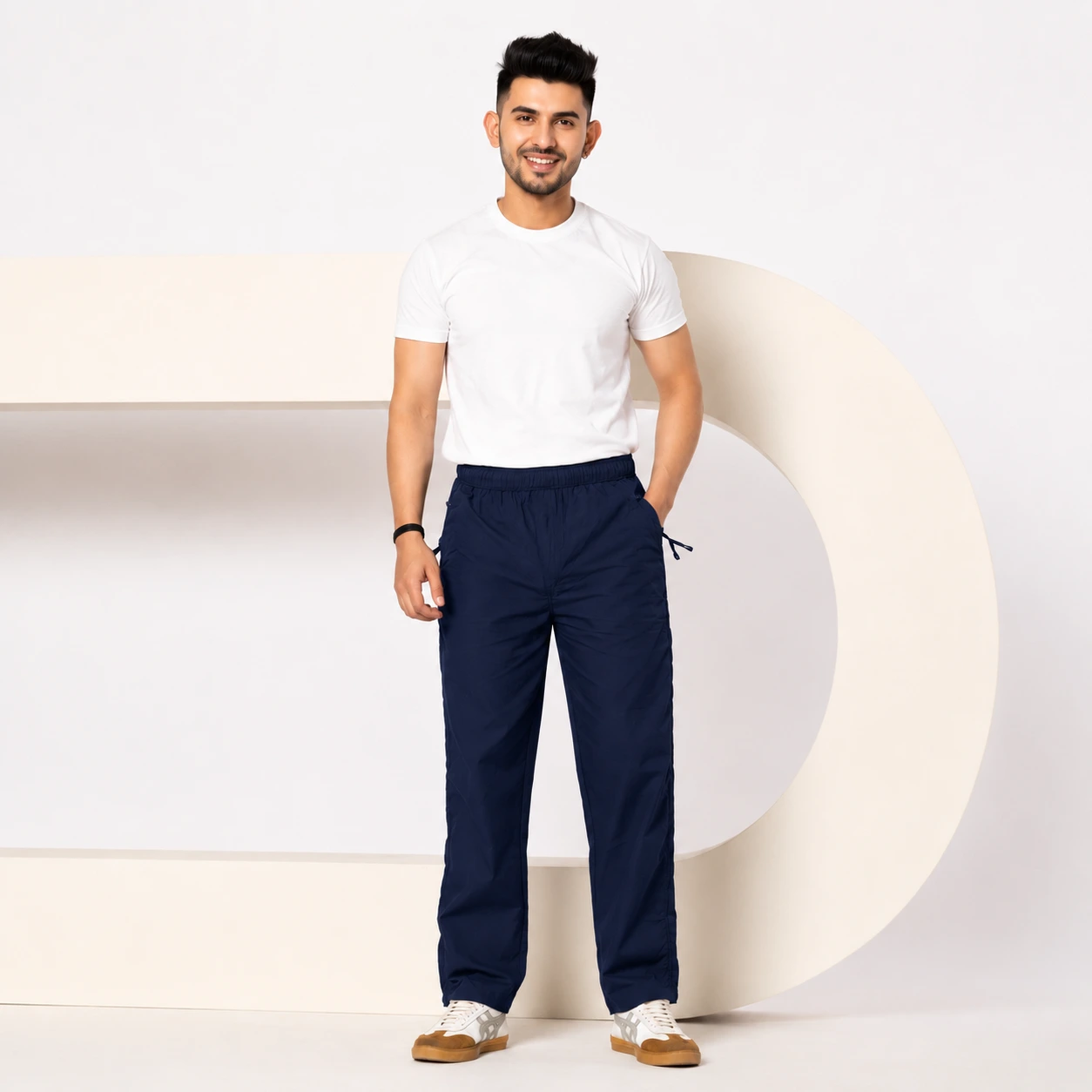 Men's Solid Navy Blue Relaxed Fit Track Pants | Comfortable & Stylish Lower