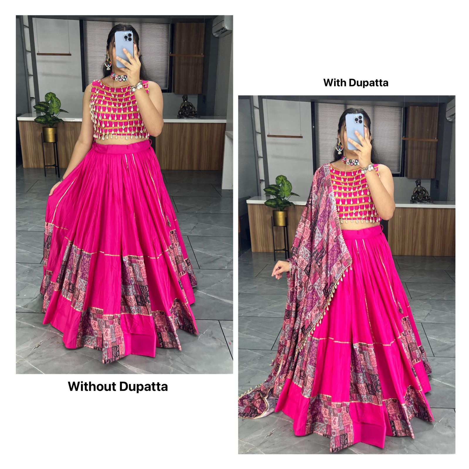 Ethnic Women Cotton Lehenga Set