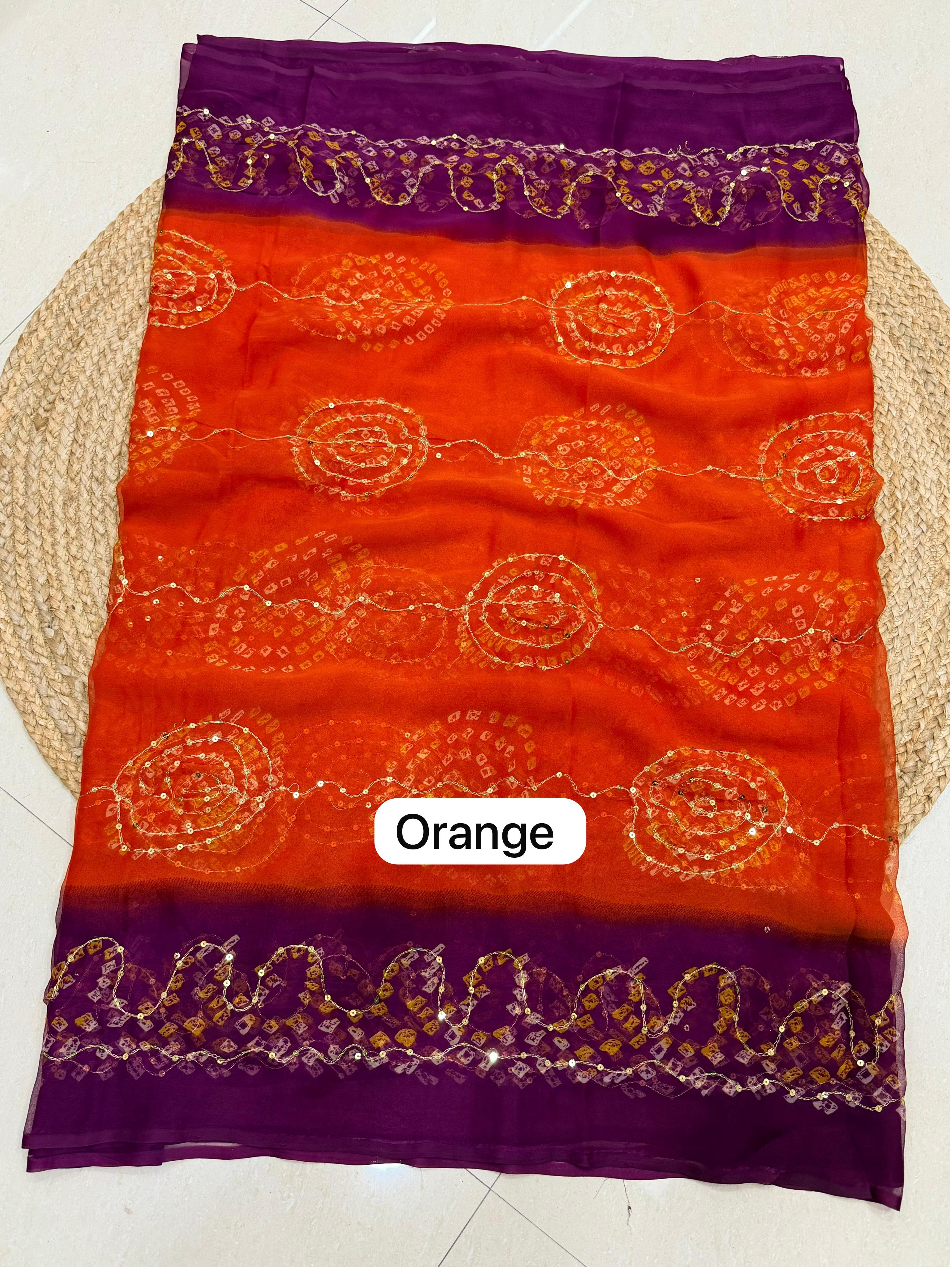 Premium Royal Georgette Saree – Aari Tari Work