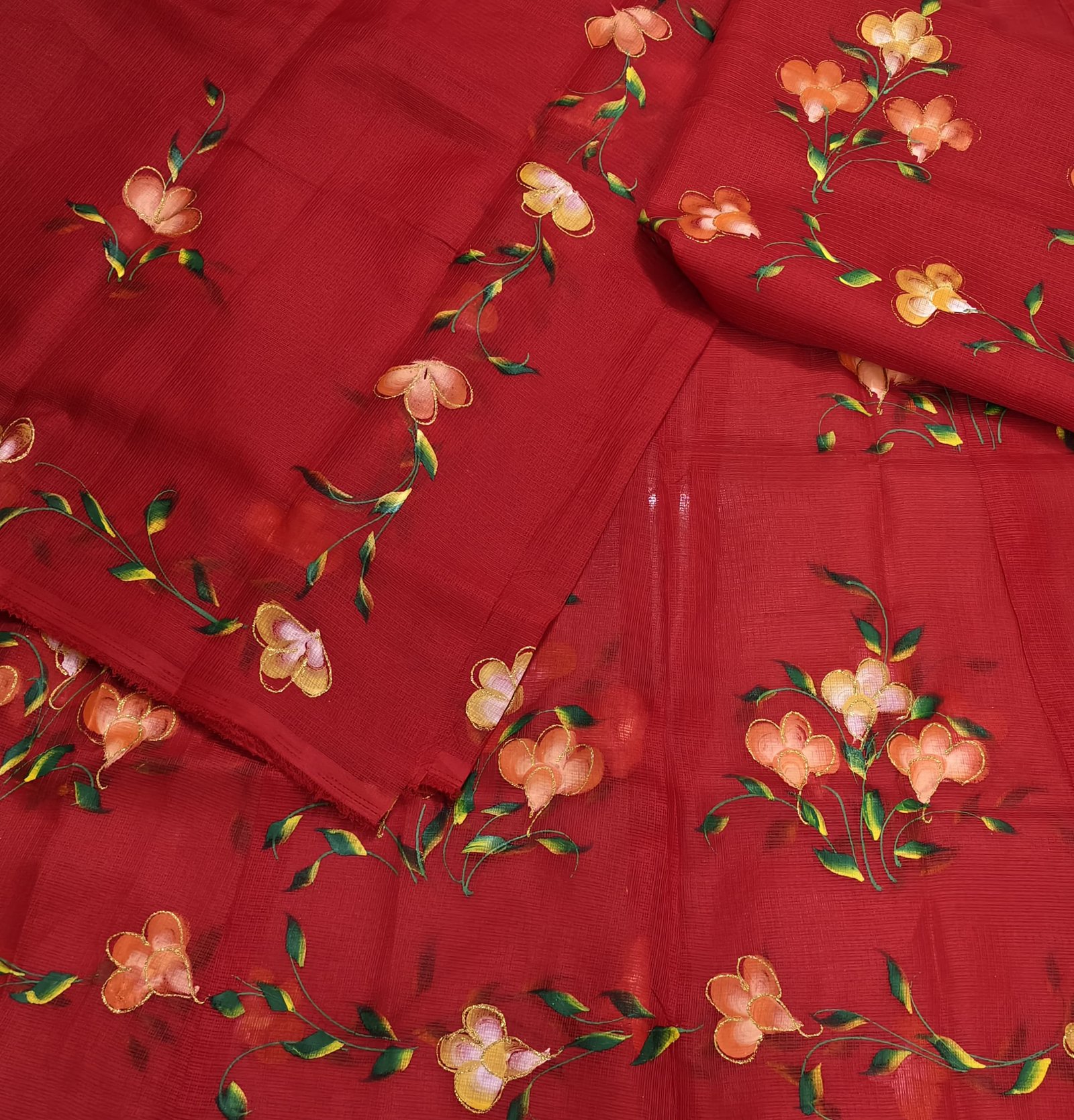 Hand Painted Kota Doriya Suit Poshak with Aster Magji For Women