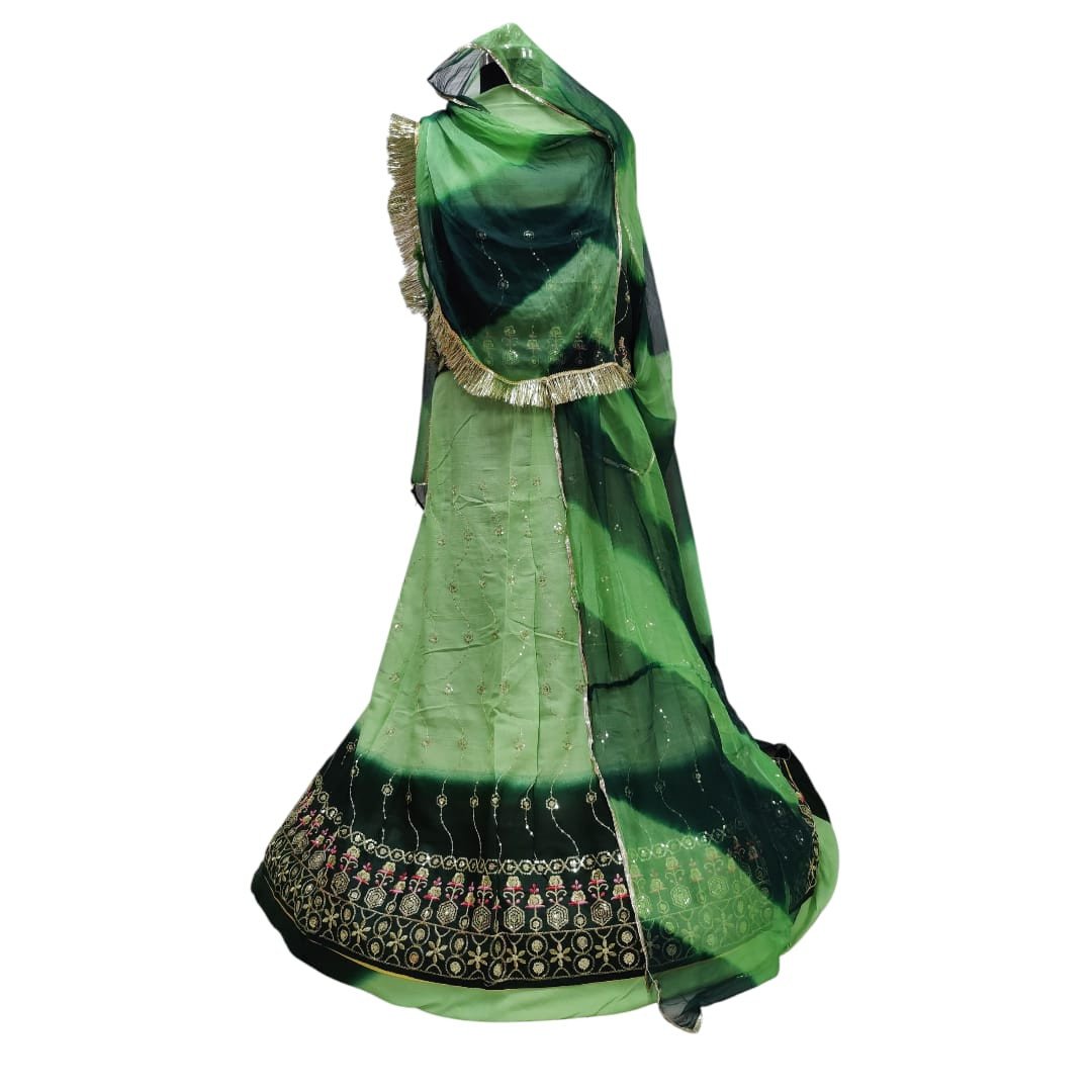 Elegant Daily Wear Parampra Cotton Rajputi Poshak with Multicolour Nazmin Odhna