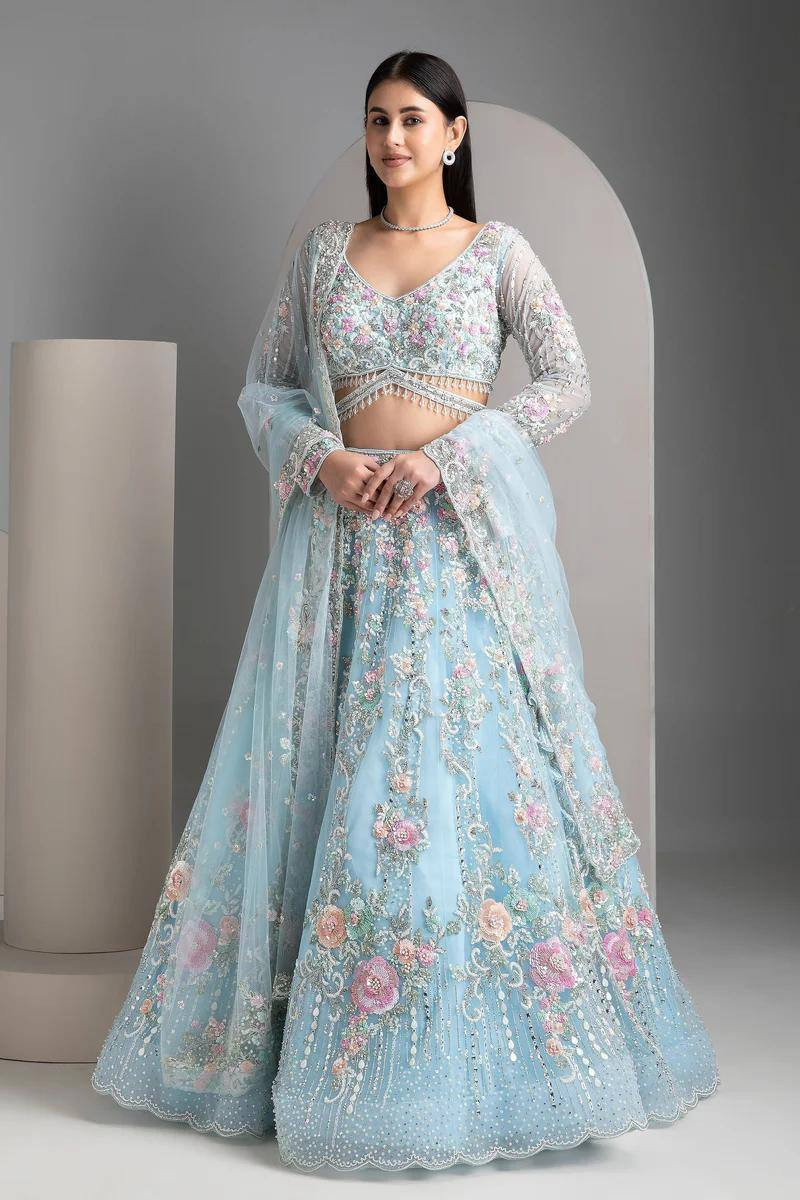4M Premium Organza Silk Lehenga | Heavy Flared Designer Skirt