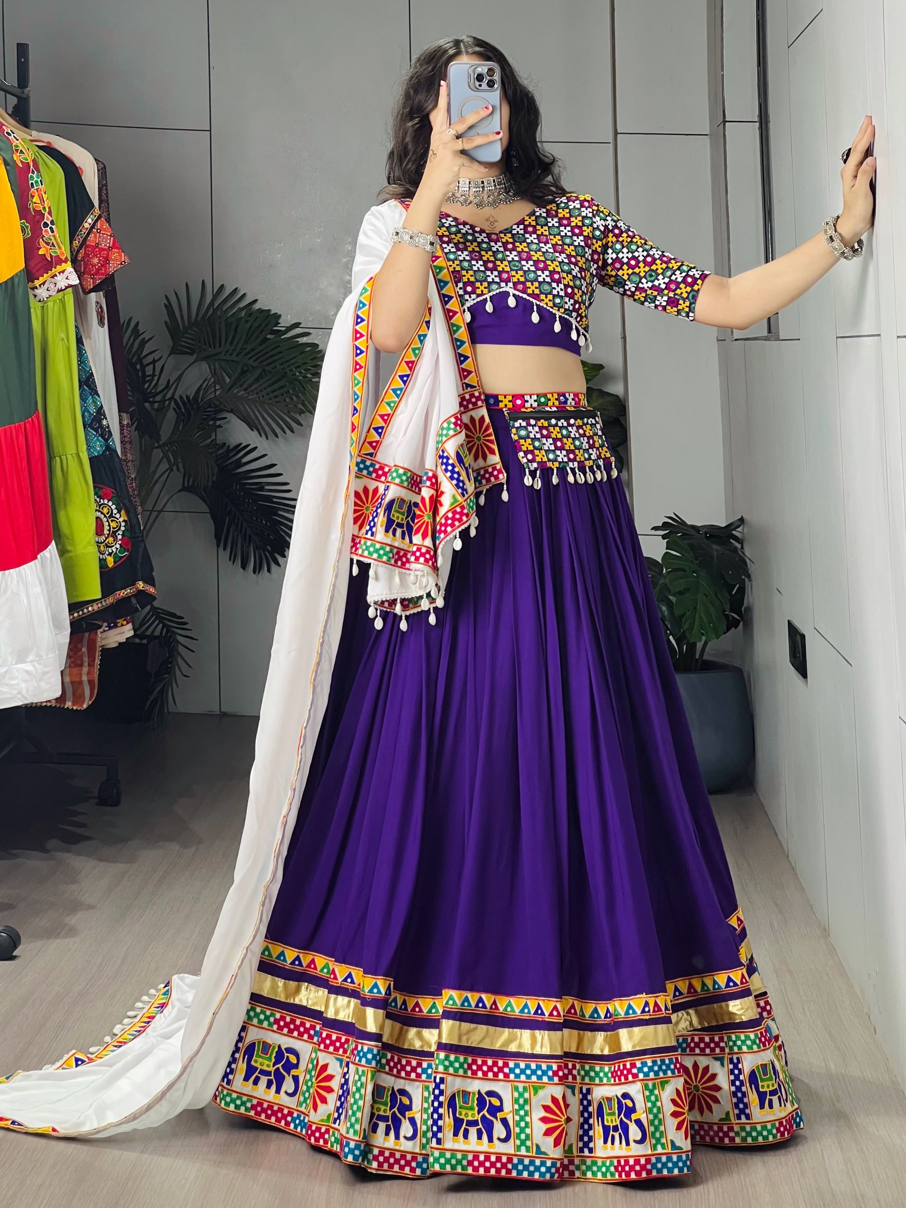 Multicolor Garba Chaniya Choli Gujrati Sehenga Set