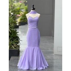 Lavender Sparkle Georgette Fishcut Co-Ord Set