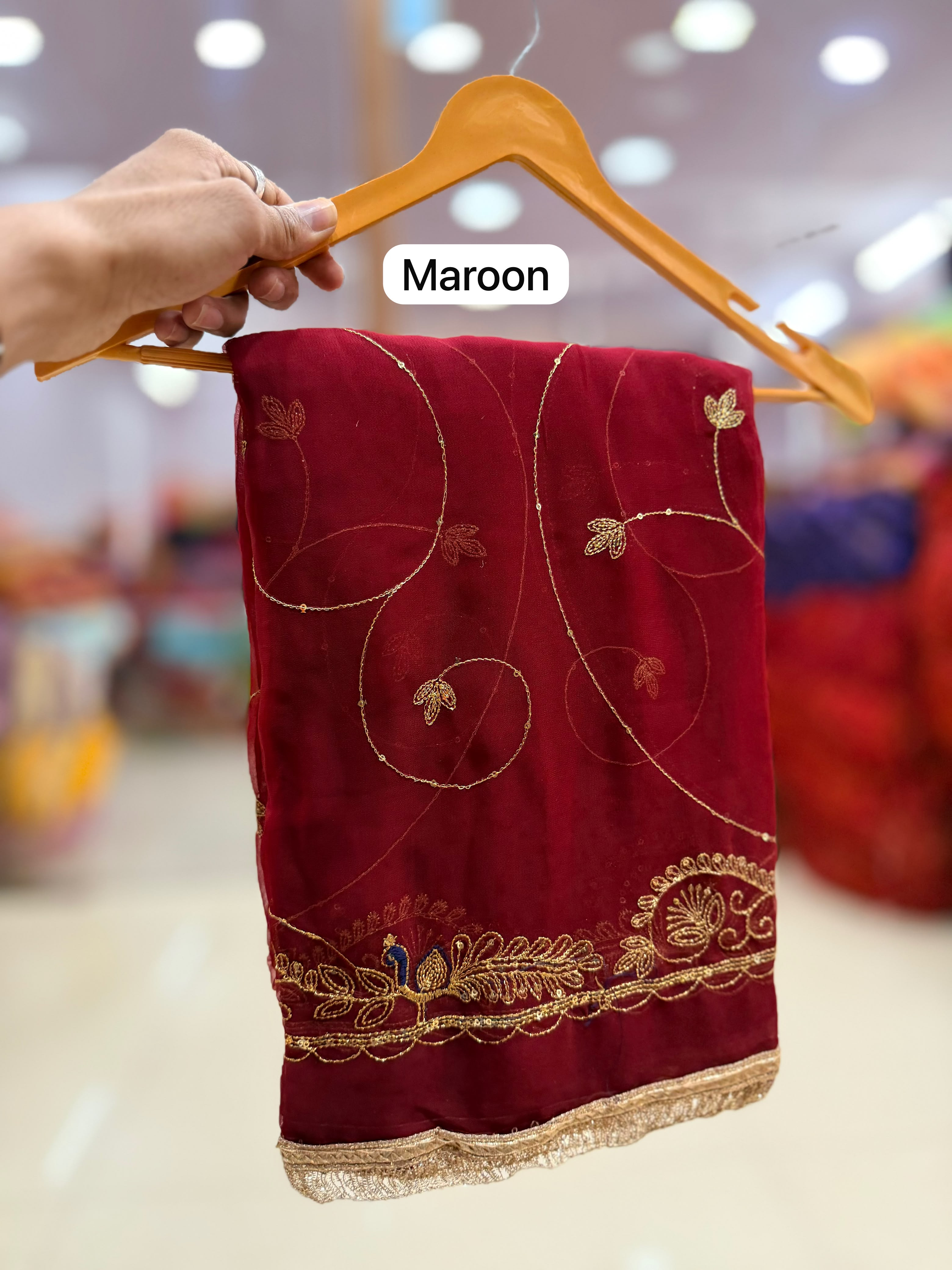 Premium Karwa Chauth Special Darbari Saree – Elegant Sequence Work