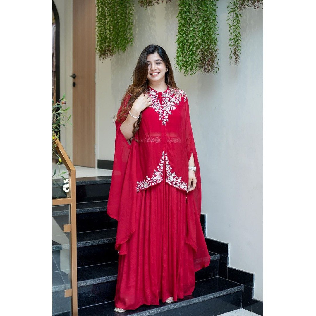 Premium 3 Pice Soft Georgette Embroidered Lehenga Set with Blouse & Dupatta – Ready to Wear