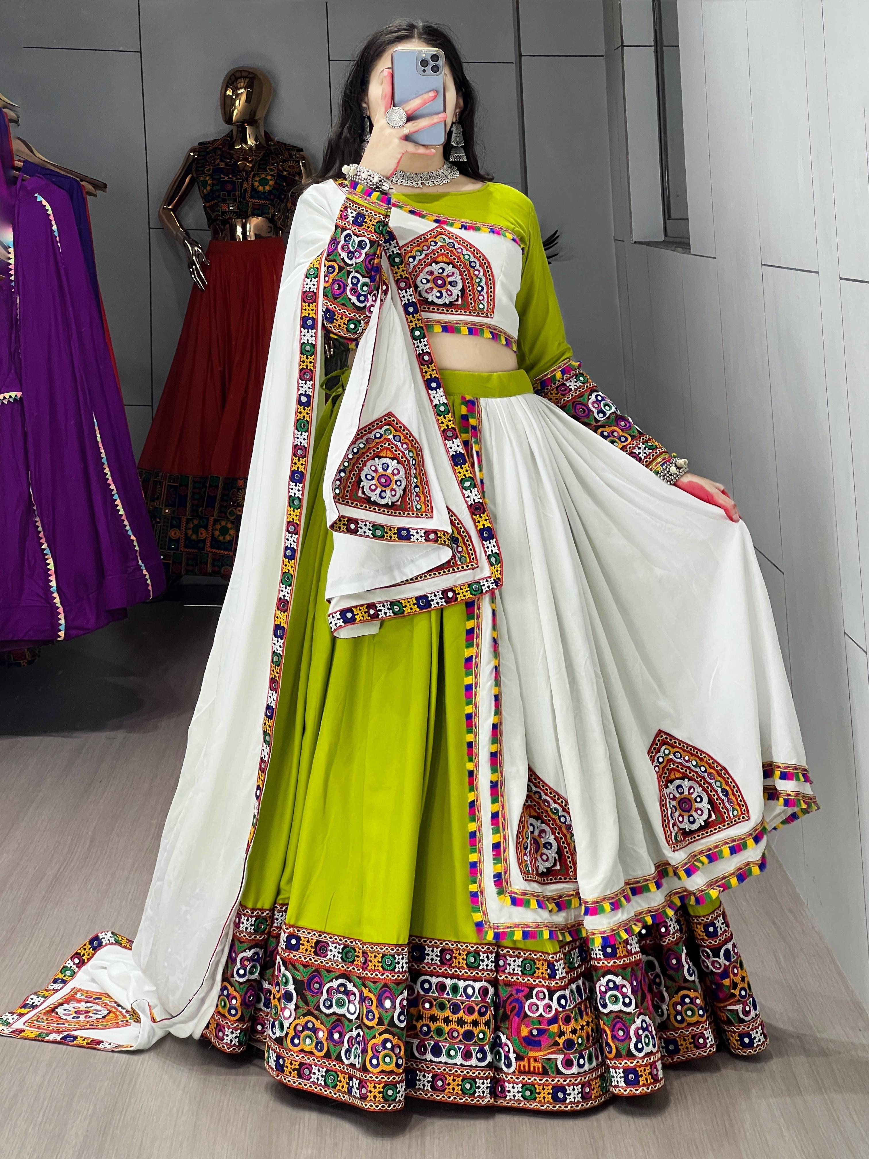 Ethnic Women Pure Rayon Cotton Lehenga Set