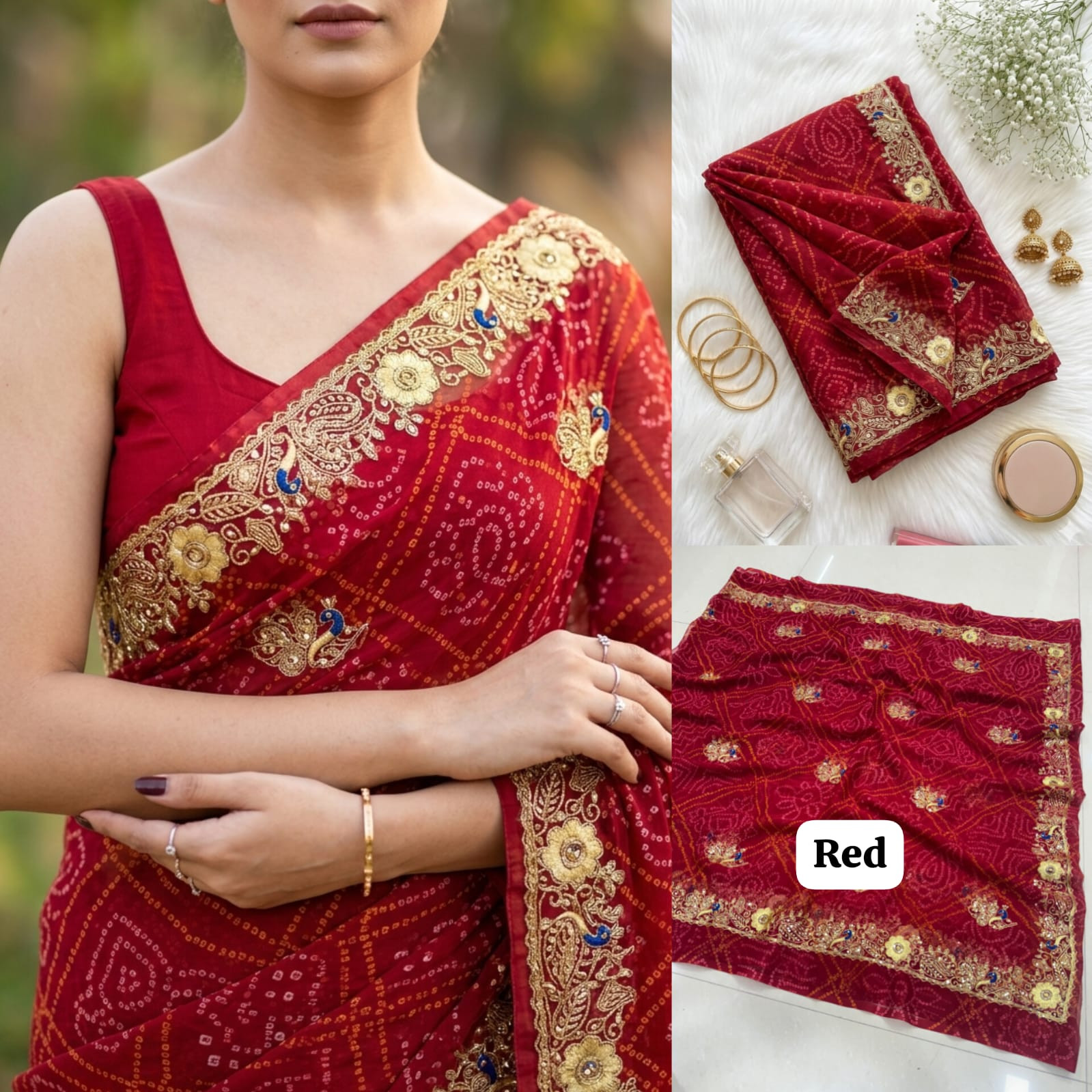Bandhej  Royal Georgette Saree
