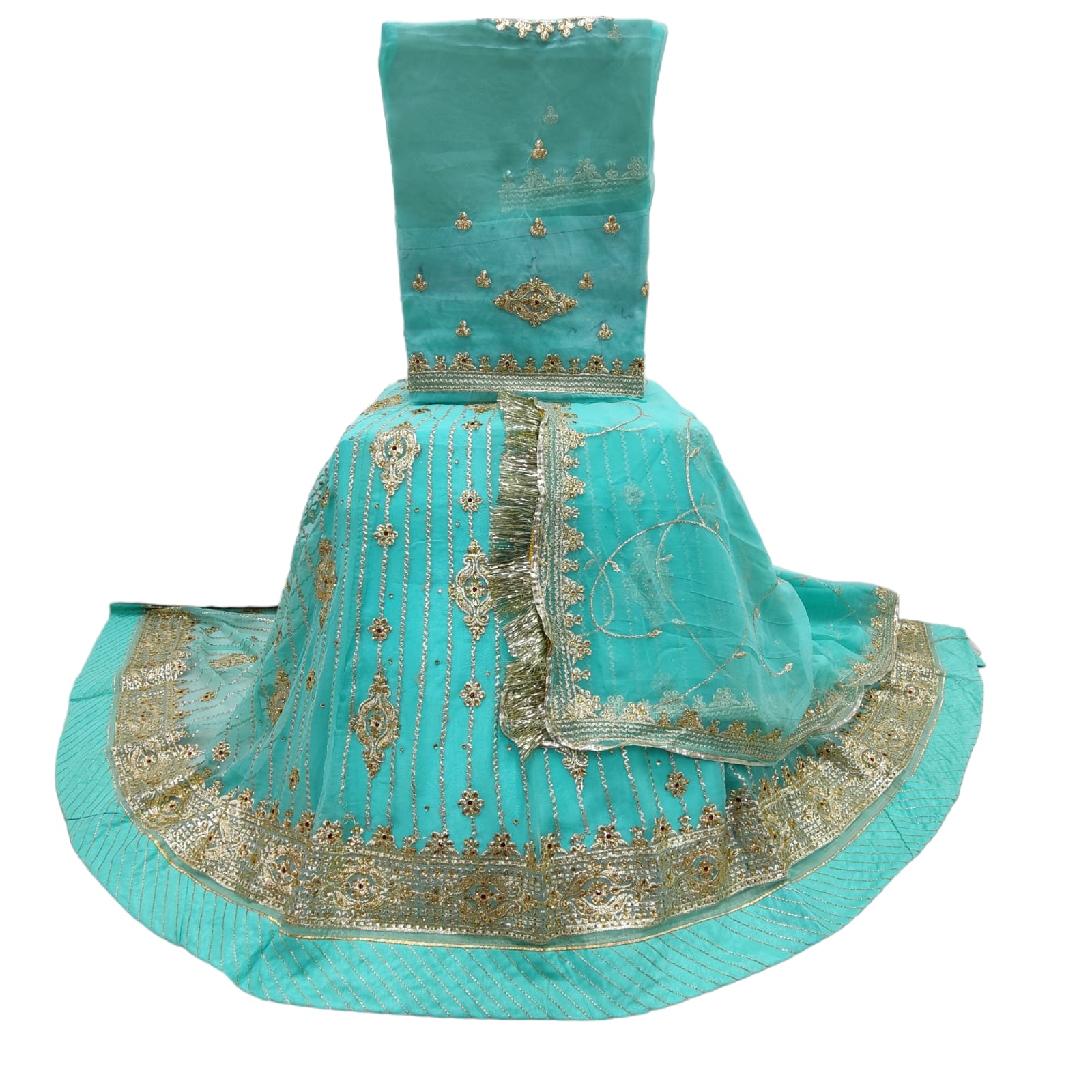 Heavy Daimond stone work Georgette Rajputi Poshak