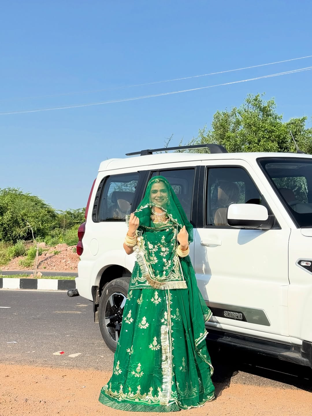 Regal Green Rajputi Poshak | Aree Kasab Work Lehenga Set