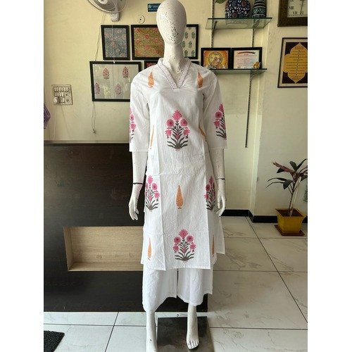 Summer Classic White  Cotton Kurta