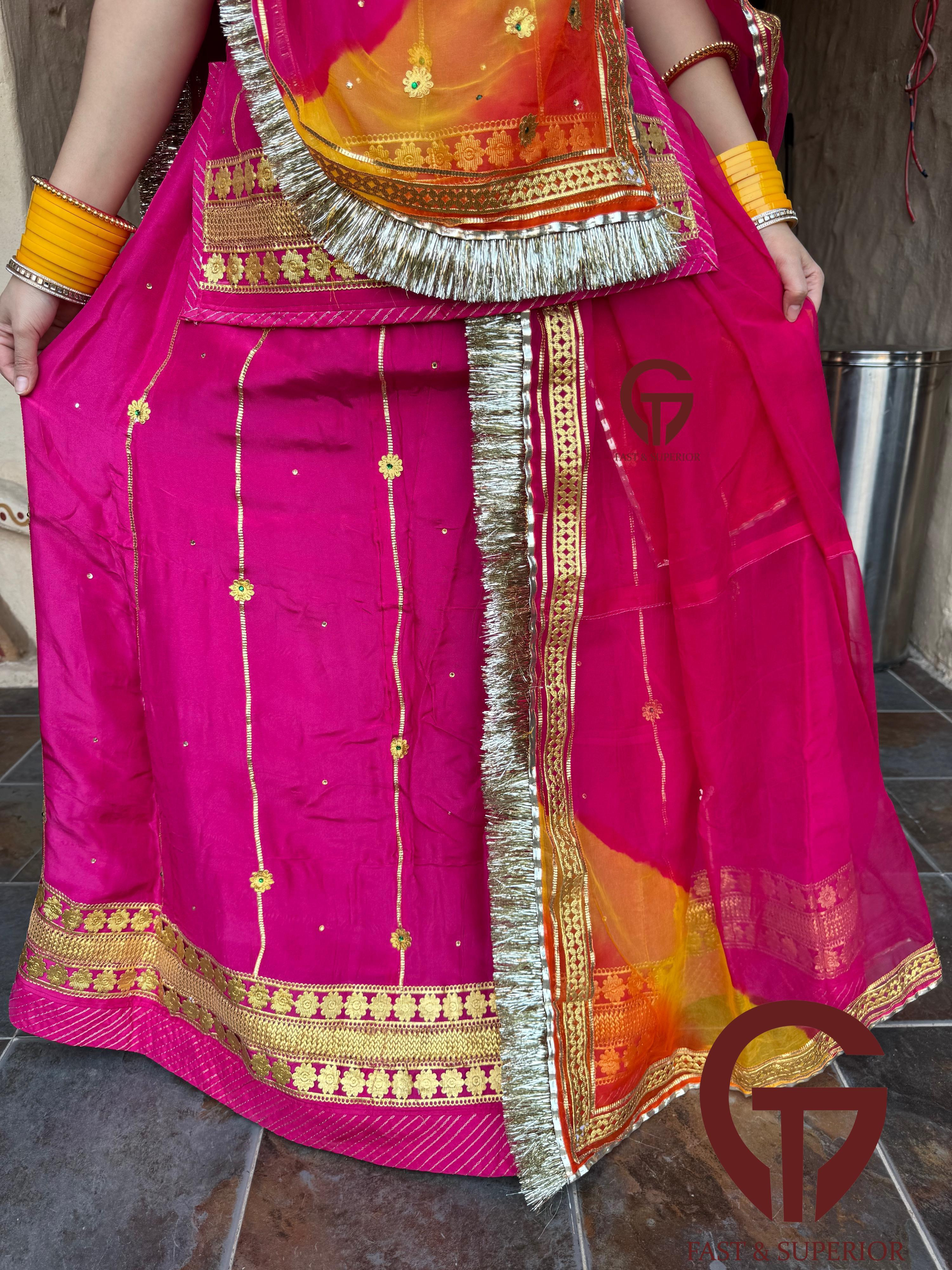 Upada silk or gold gota patti rajputi poshak