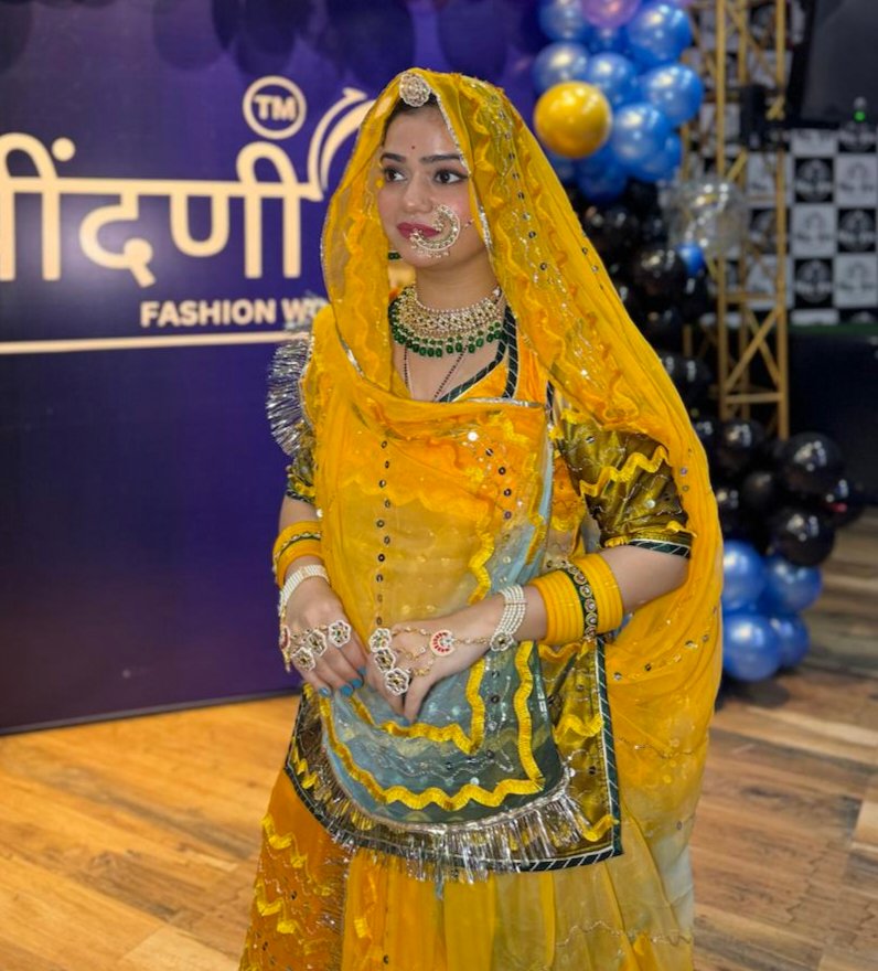 Designer Organza Rajasthani Poshak