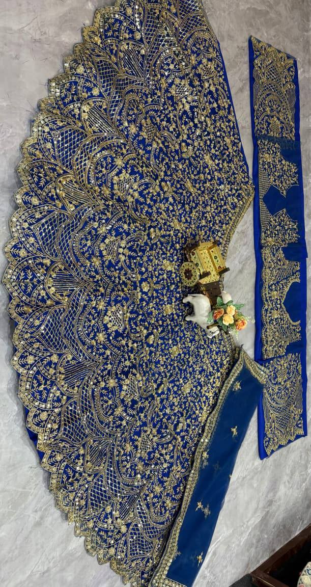 4 Meter Flared Premium Soft Net Lehenga with Embroidery Sequins Work | Semi-Stitched Lehenga with Can-Can & Canvas Layer | Glamorous Party & Wedding Wear